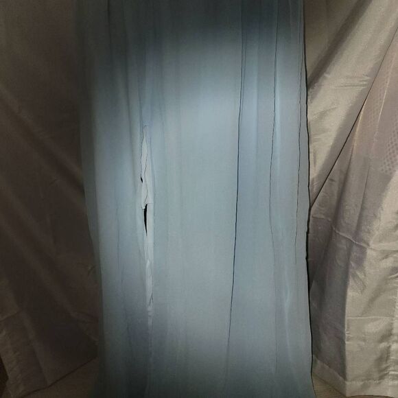 FAME & PARTNERS  NWT  light blue rusched maxi dress - Picture 4 of 11